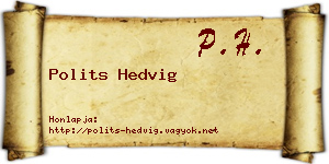 Polits Hedvig névjegykártya